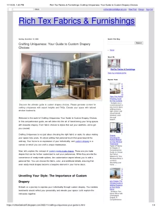 Crafting Uniqueness_ Your Guide to Custom Drapery Choices