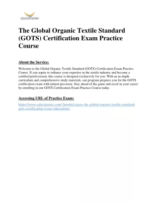 the global organic textile standard gots