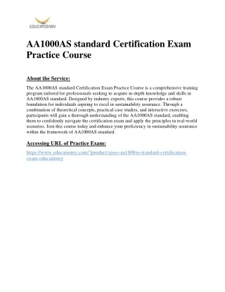 aa1000as standard certification exam practice
