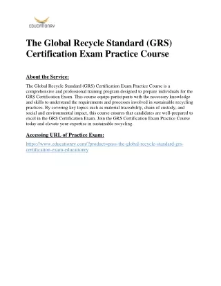 the global recycle standard grs certification