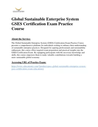 global sustainable enterprise system gses