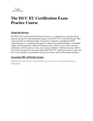 the iscc eu certification exam practice course