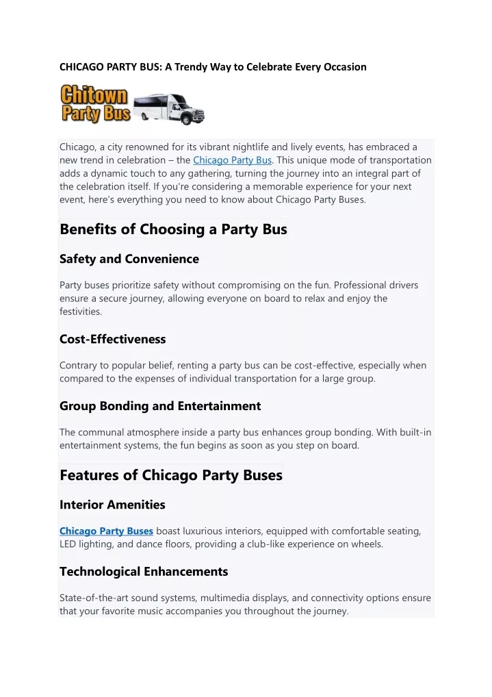 chicago party bus a trendy way to celebrate every
