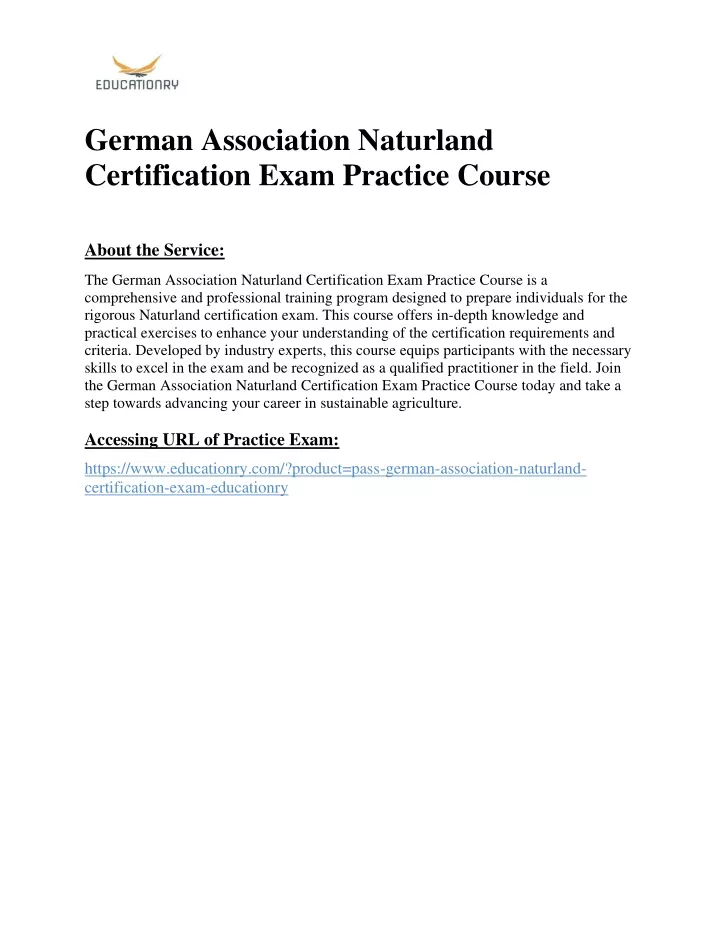 german association naturland certification exam