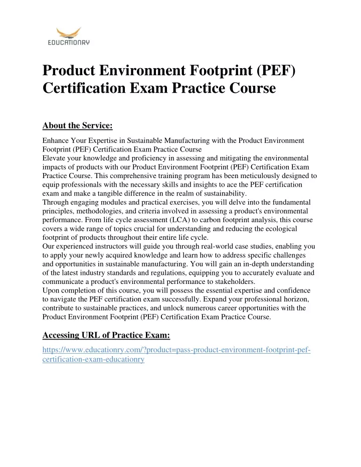 product environment footprint pef certification
