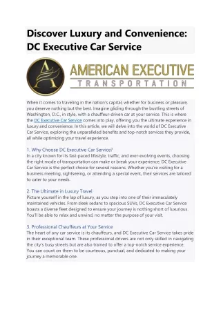 DC Executive Car Service