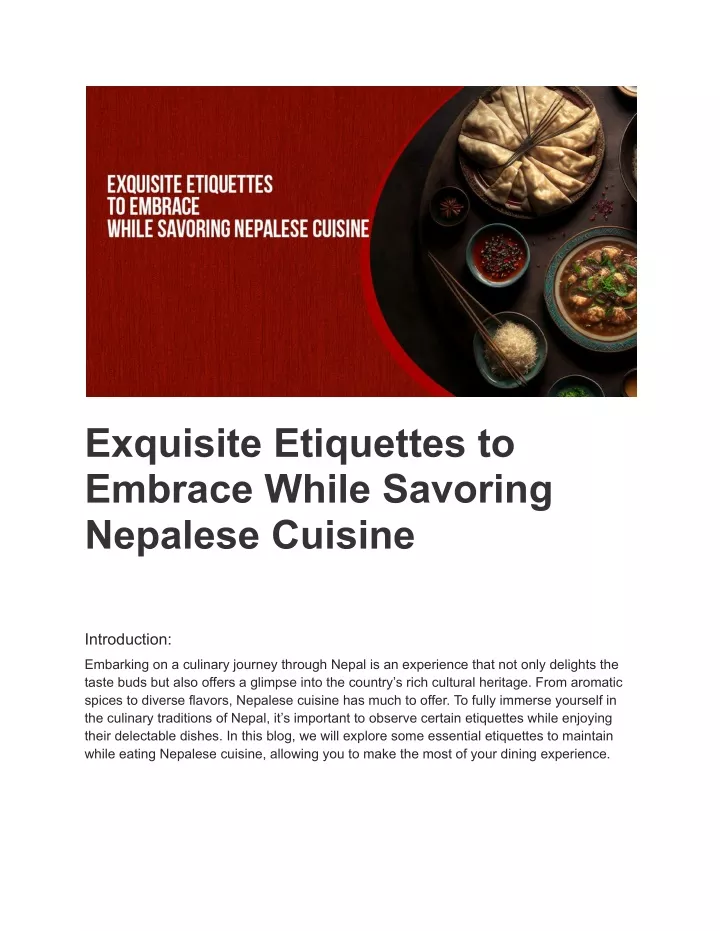 exquisite etiquettes to embrace while savoring