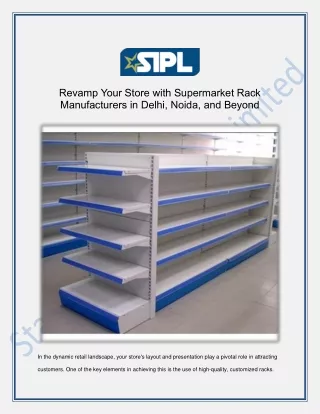Revamp Your Store with Supermarket Rack Manufacturers in Delhi