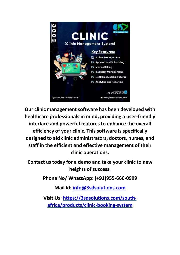 our clinic management software has been developed