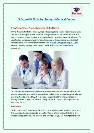 5 essential skills for today s medical coders