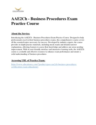 aae2ch business procedures exam practice course