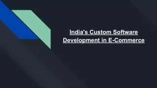 India's Custom Software Development in E-Commerce
