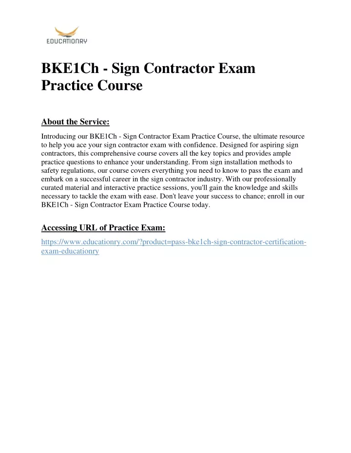 bke1ch sign contractor exam practice course