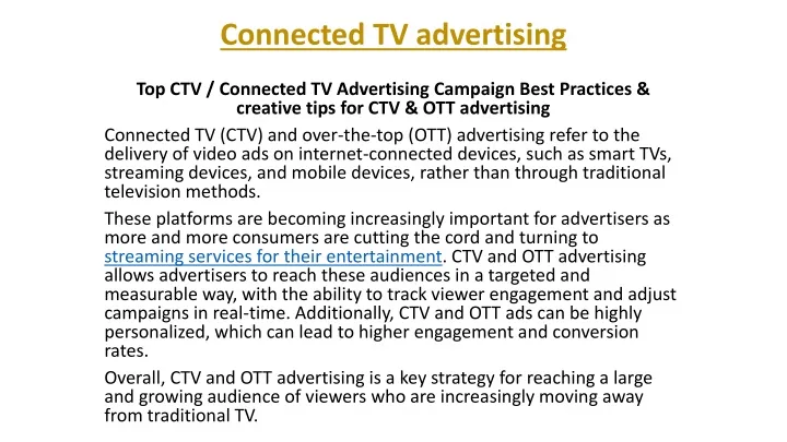 connected tv advertising