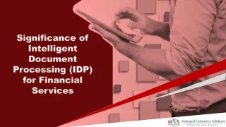 Significance of Intelligent Document Processing (IDP) for Financial Services