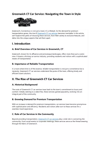 greenwich ct car service navigating the town