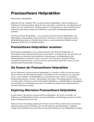 Praxissoftware Heilpraktiker features