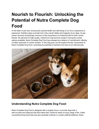 Nutra Complete Dog Food