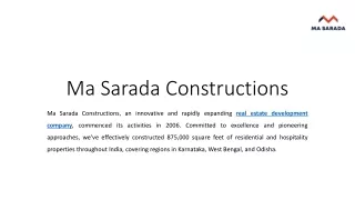 Ma Sarada Constructions - Best Real Estate Company in Bangalore