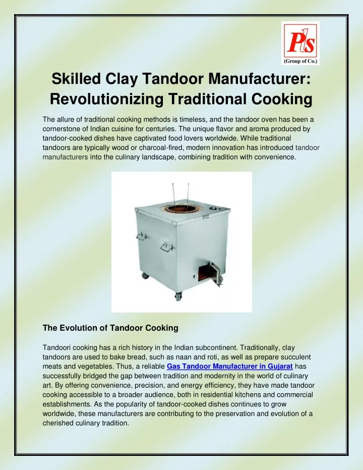 skilled clay tandoor manufacturer revolutionizing