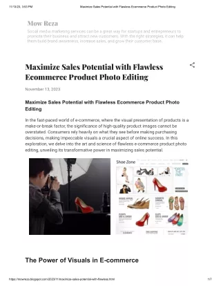 Maximize Sales Potential with Flawless Ecommerce Product Photo Editing
