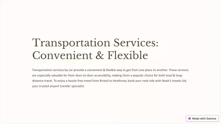 transportation services convenient flexible