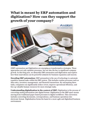 what is meant by erp automation and digitization