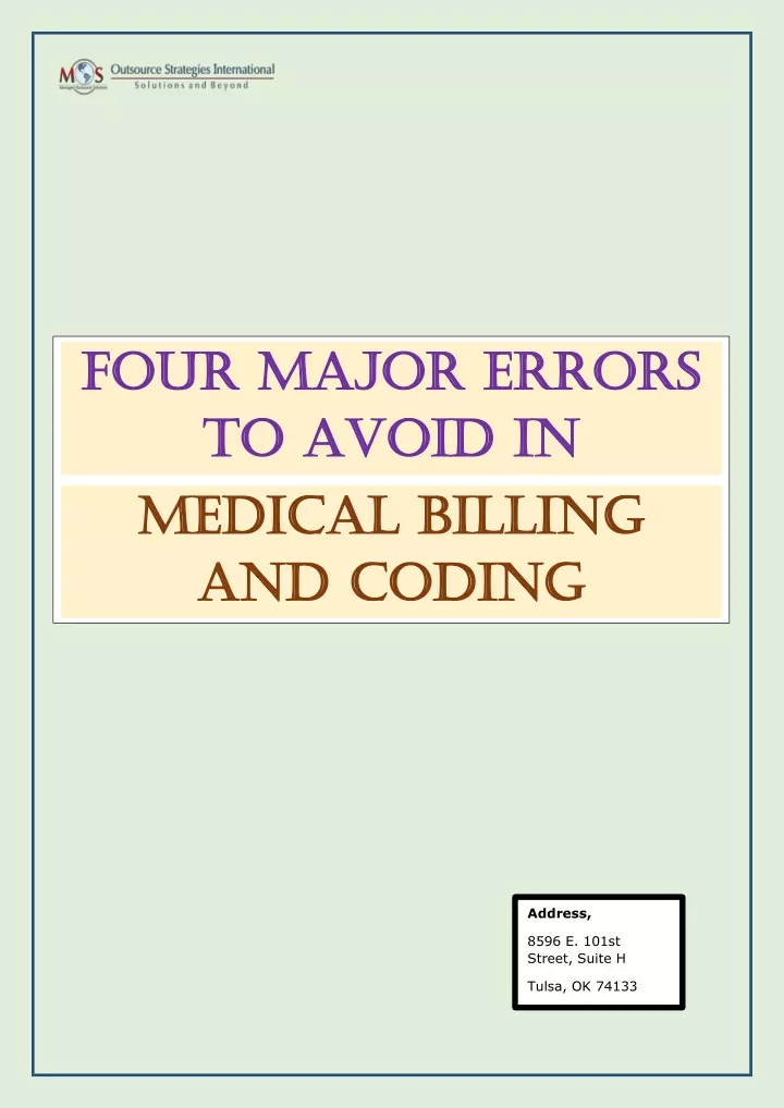 four major errors four major errors to avoid