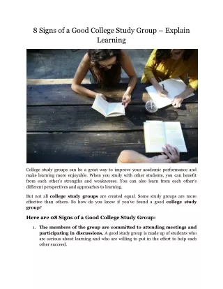 8 signs of a good college study group explain