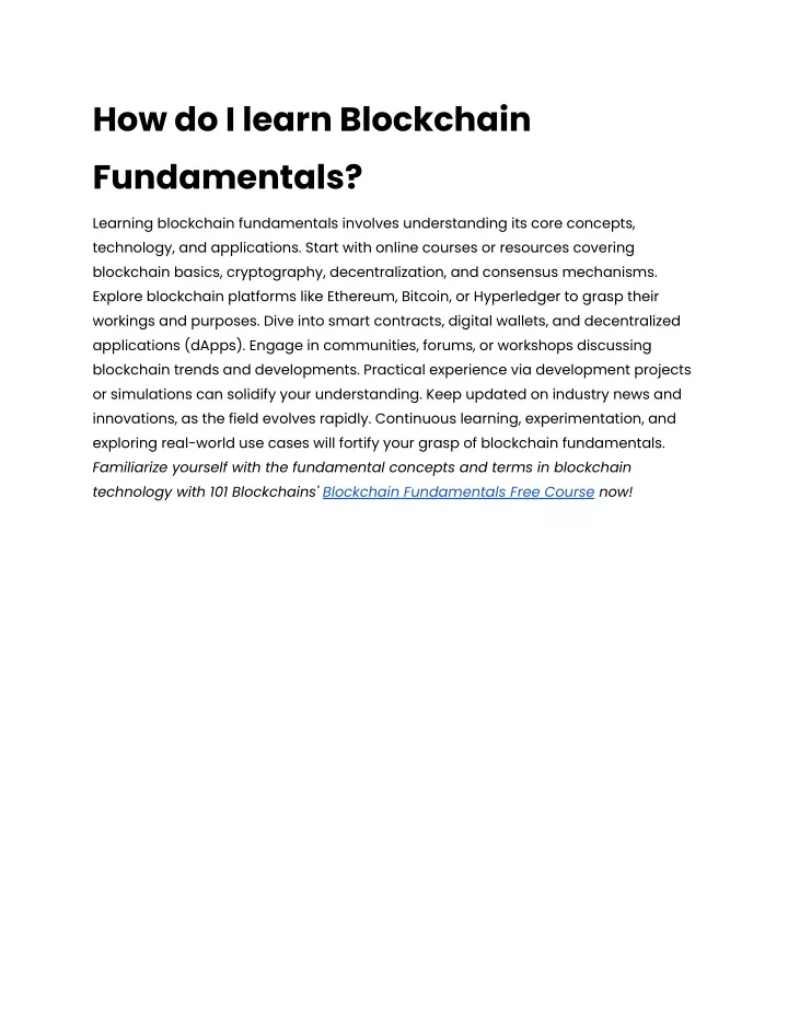 how do i learn blockchain fundamentals