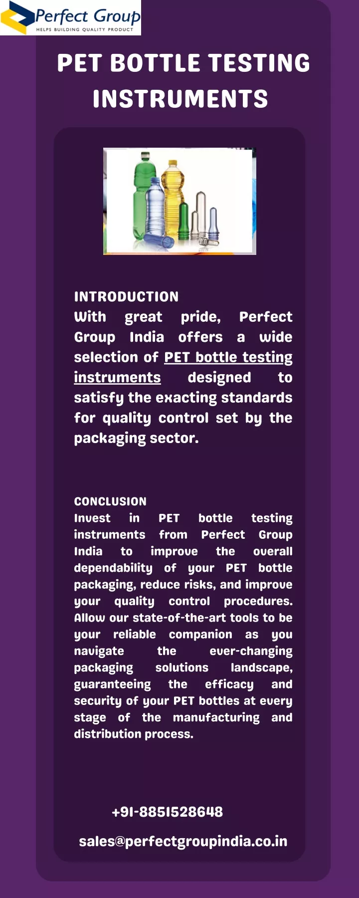 pet bottle testing instruments