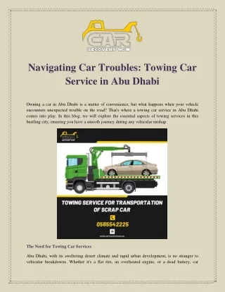 Navigating Car Troubles Towing Car Service in Abu Dhabi