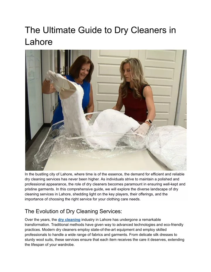 the ultimate guide to dry cleaners in lahore