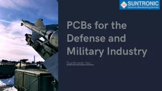 PCBs for the Defense and Military Industry - Suntronic