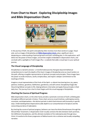 From Chart to Heart - Exploring Discipleship Images and Bible Dispensation Charts