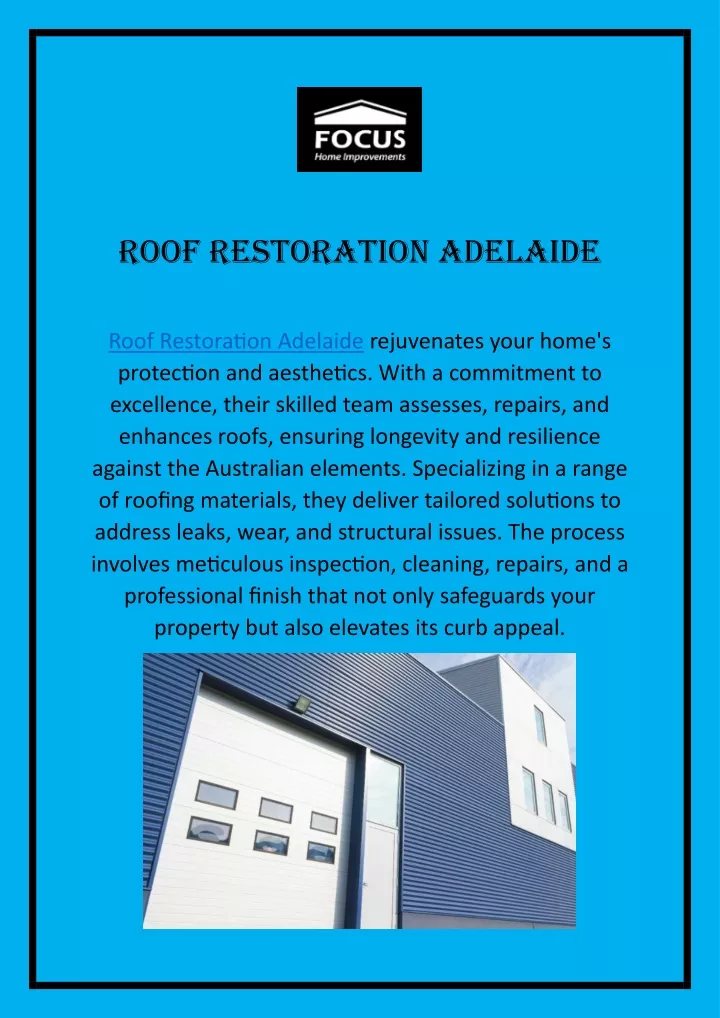 roof restoration adelaide