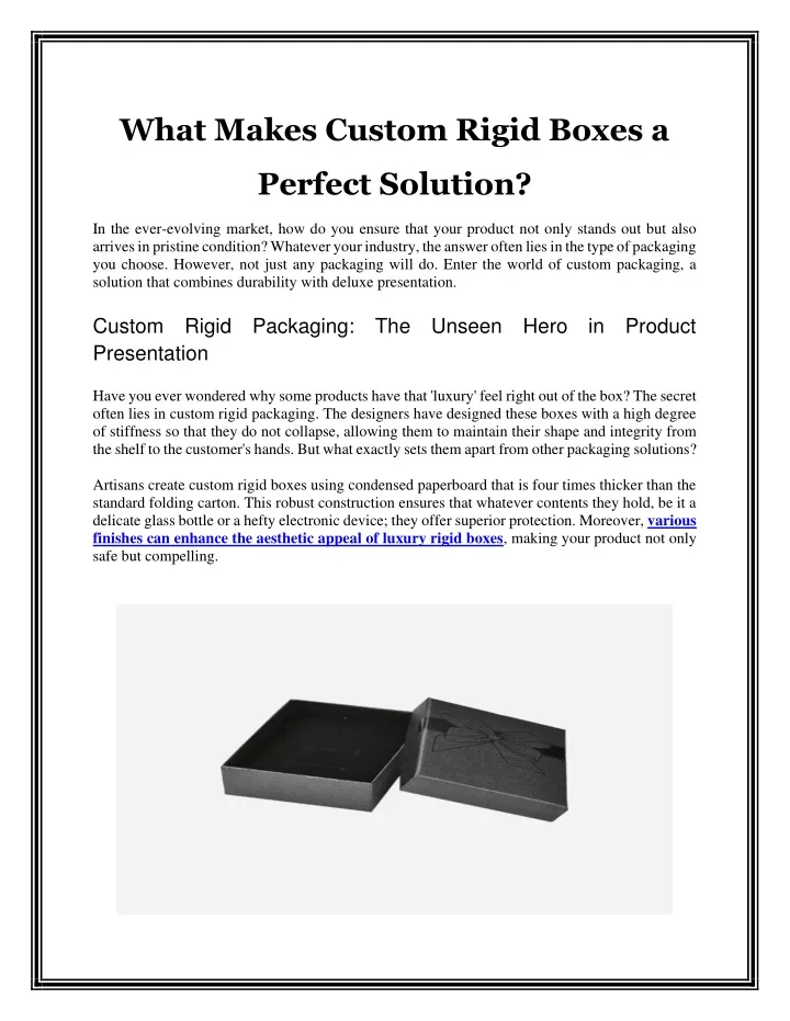 what makes custom rigid boxes a