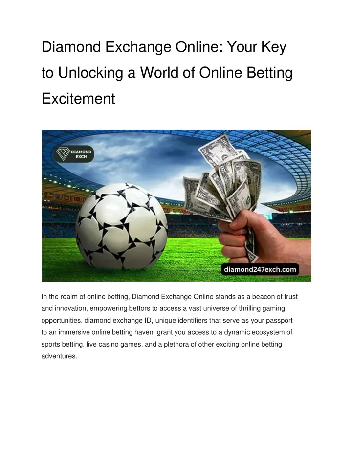 diamond exchange online your key to unlocking a world of online betting excitement
