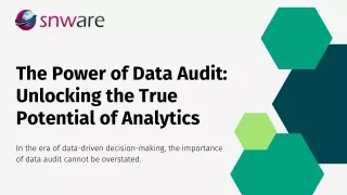 The Power of Data Audit: Unlocking the True Potential of Analytics