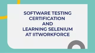 Software Testing Certification and Learning Selenium