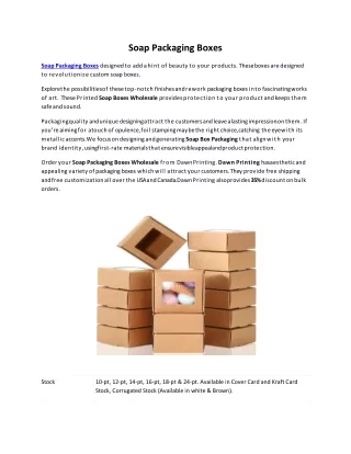 soap packaging boxes
