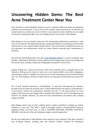 Uncovering Hidden Gems The Best Acne Treatment Center Near You.docx