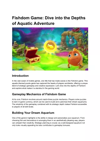 fishdom game dive into the depths of aquatic