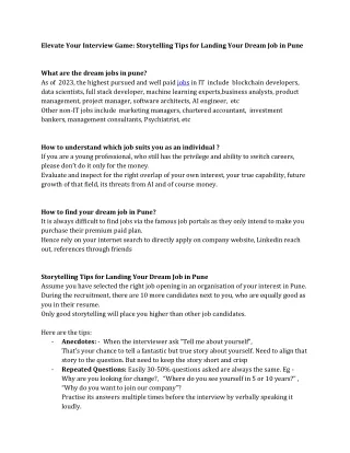 elevate your interview game storytelling tips