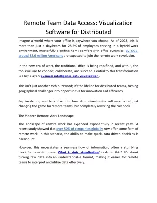 remote team data access visualization software