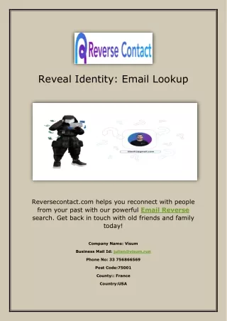 Reveal Identity: Email Lookup