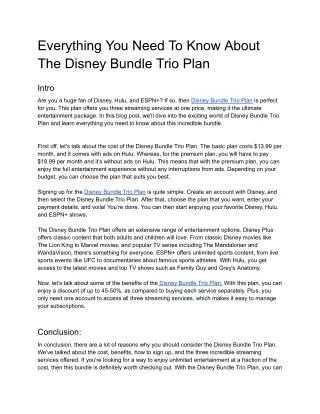 Everything You Need To Know About The Disney Bundle Trio Plan