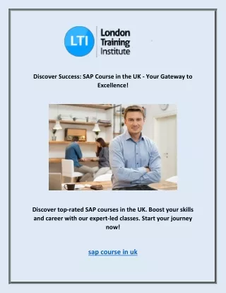 Discover Success: SAP Course in the UK - Your Gateway to Excellence!