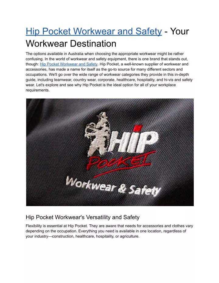 hip pocket workwear and safety your workwear