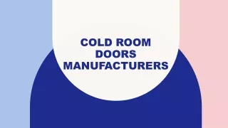 Cold room doors manufacturers